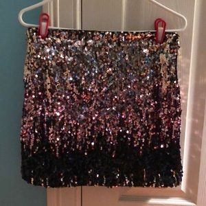 Sequin fitted skirt